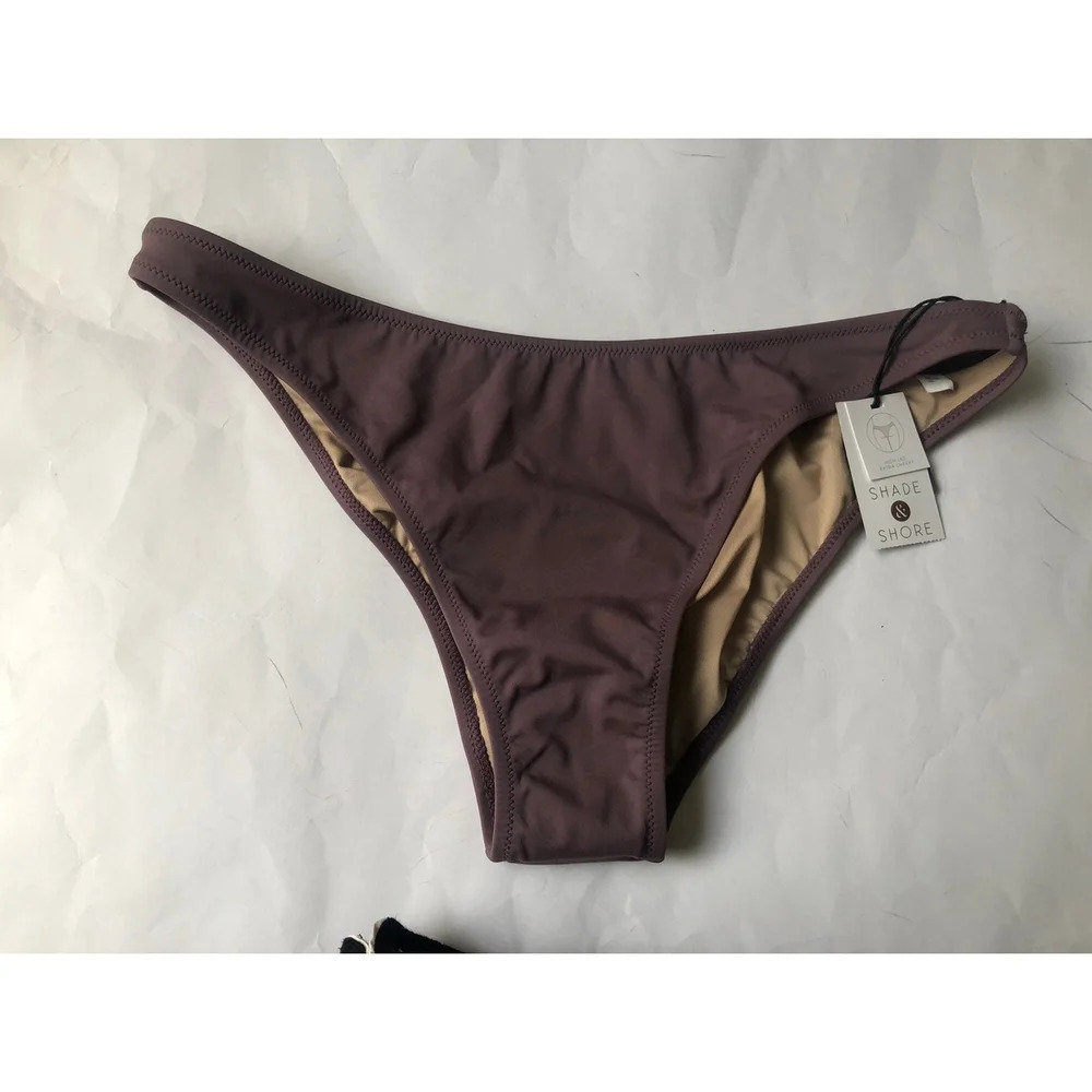 shade & shore women's high leg extra cheeky swim bikini bottom